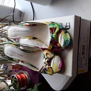 Etienne Aigner Multi-colored Fabric Heels "NEW"